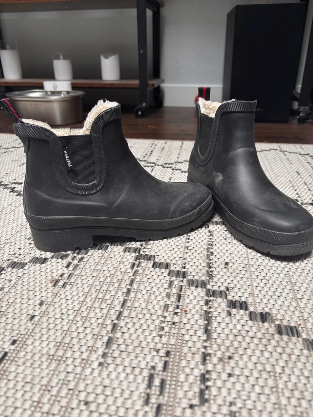 Tretorn Black Chelsea Rubber Ankle Booties